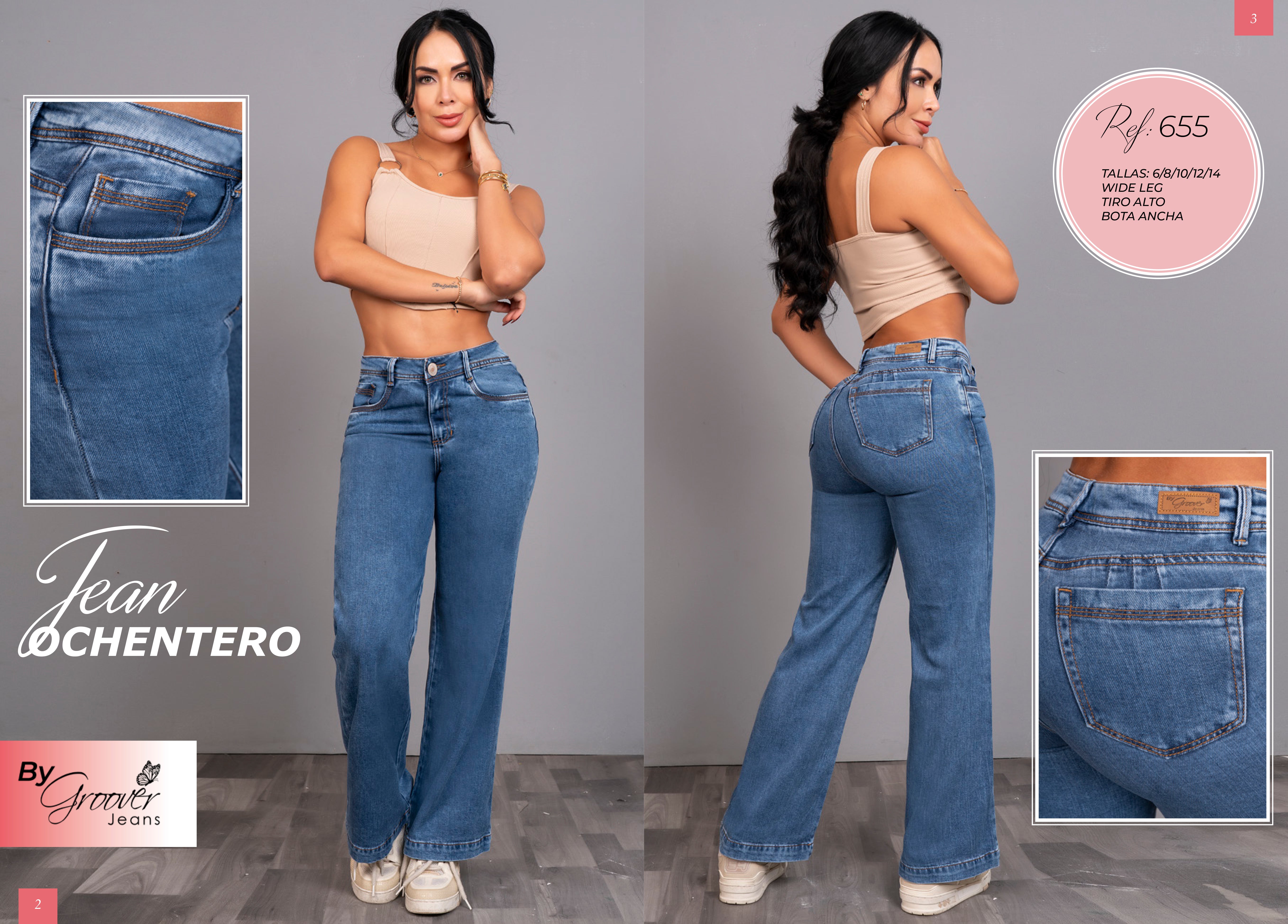 Jean Rígido Liviano Wide Leg Tiro Alto – Ref. 655 | By Groover