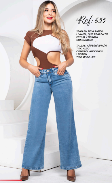 Jean Rígido Liviano Wide Leg Tiro Alto – Ref. 655 | By Groover