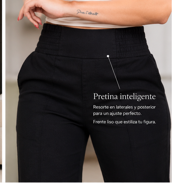 Pantalón Drill Licrado Tiro Alto Ref. 688 – Diseño con Corte Frontal y Ajuste Cómodo